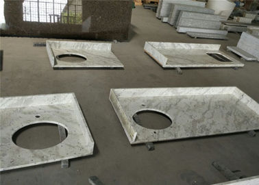 چین آپارتمان Andromeda White Granite Prefab حمام Vanity Tops با لبه تخت تامین کننده