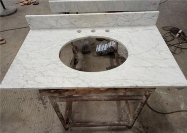 چین سفارشی Vanity Tops Bathroom Prefab ایتالیایی Carrara سنگ مرمر سفید تامین کننده