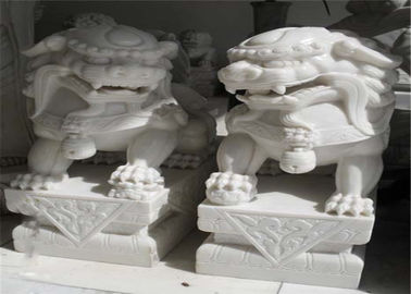 چین مجسمه های سنگی سنگی سفید Jade، مجسمه های سنگی حیوانات رنگ سفارشی تامین کننده